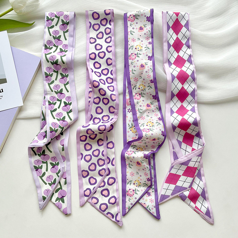 Head Wrap Turban - Syal Sutra Wanita Pendek Sempit Mewah