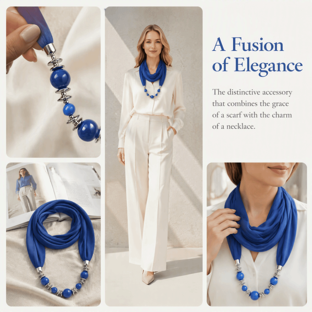 Syal Chiffon Baru Berhias Mani - Infinity Scarf Knit ulasan dan harga