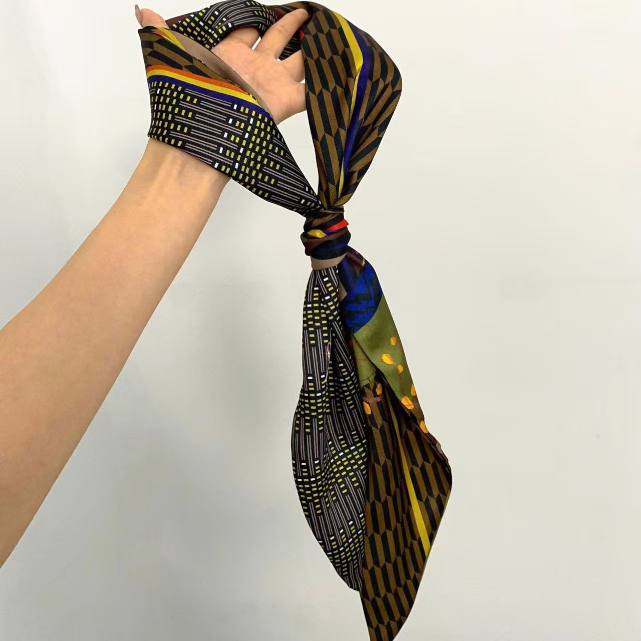Syal Sutra Mewah Motif Cetak,  - Head Wrap Turban ulasan dan harga