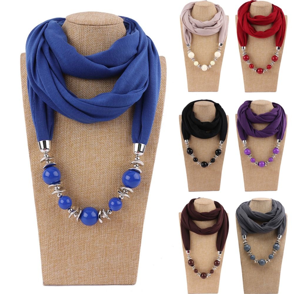 Selendang Chiffon Fashion Warn - Infinity Scarf Knit ulasan dan harga