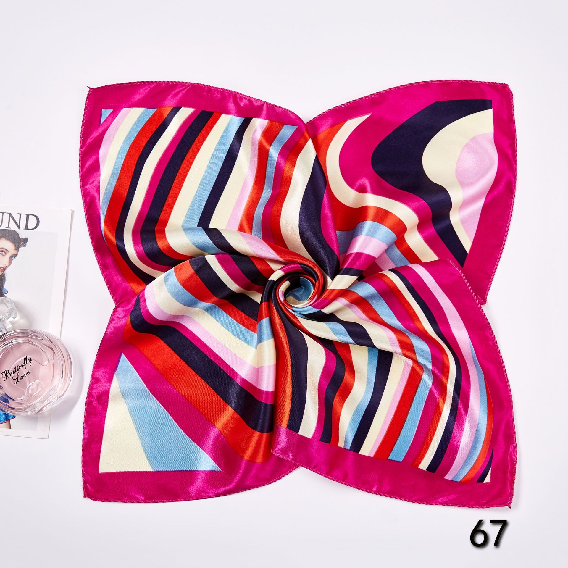 50*50cm syal syal sutra perseg - Scarf Silk Square ulasan dan harga