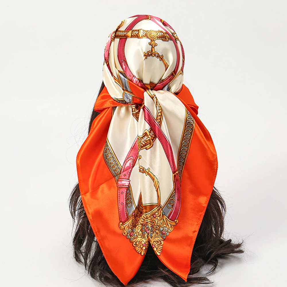 Syal Fashion 90*90cm Wanita Mo - Scarf Silk Square ulasan dan harga
