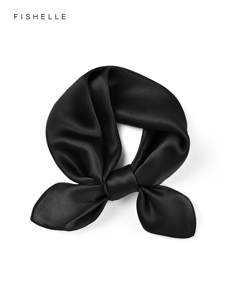 Syal Sutra Murni Hitam Warna P - Scarf Silk Square ulasan dan harga