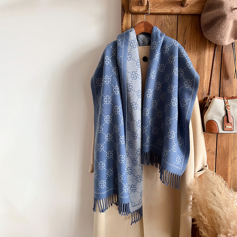 Syal dua sisi desain Jacquard  - Woven Scarf Blanket ulasan dan harga