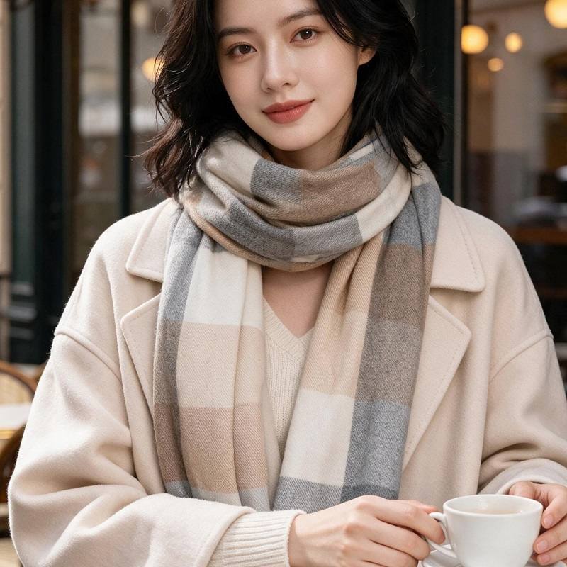 syal leher tebal dengan motif  - Infinity Scarf Knit ulasan dan harga