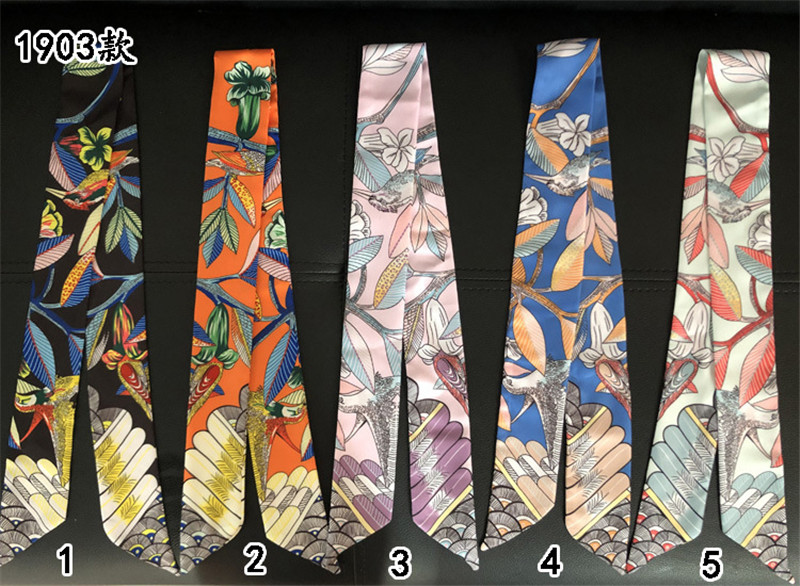 Mewah Merek Hummingbird Cetak  - Silk Neck Scarf ulasan dan harga